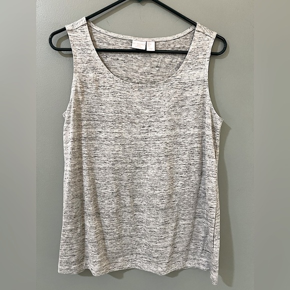 St Tropez West Tank Top Small 100 % Linen Heather grey Scoop Neck Tunic Light - Picture 1 of 3